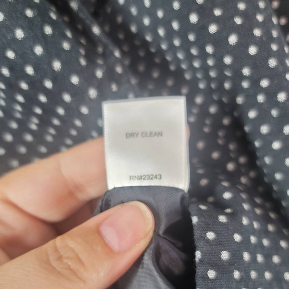 New York & Company Polka Dot One Button Stretch Blazer Jacket Black White Sz 18 - Picture 5 of 5